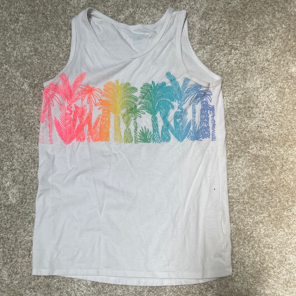 White tank top with palm trees